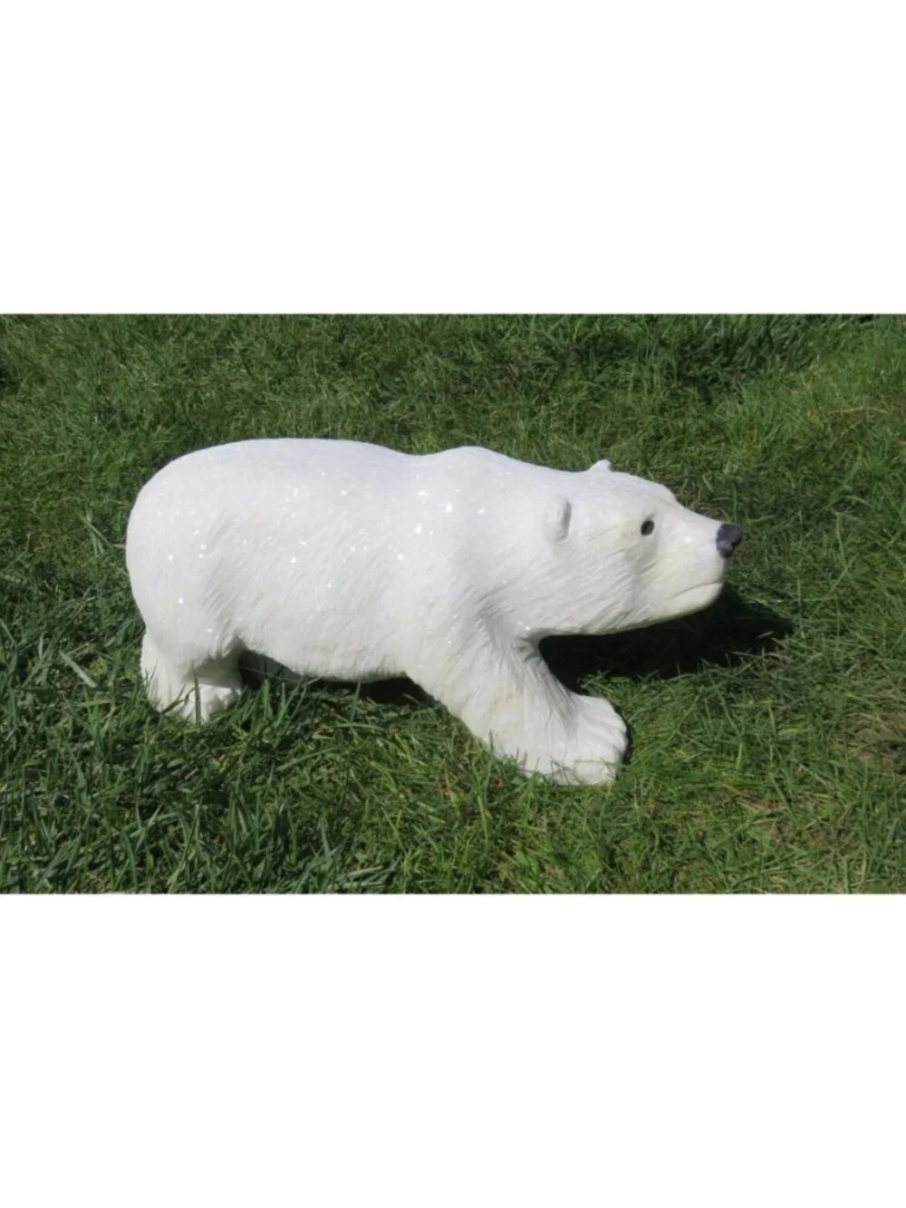 White Stone Polar Bear Hand Carved Shona Sculpture From South Africa 45lbs - Picture 4 of 11